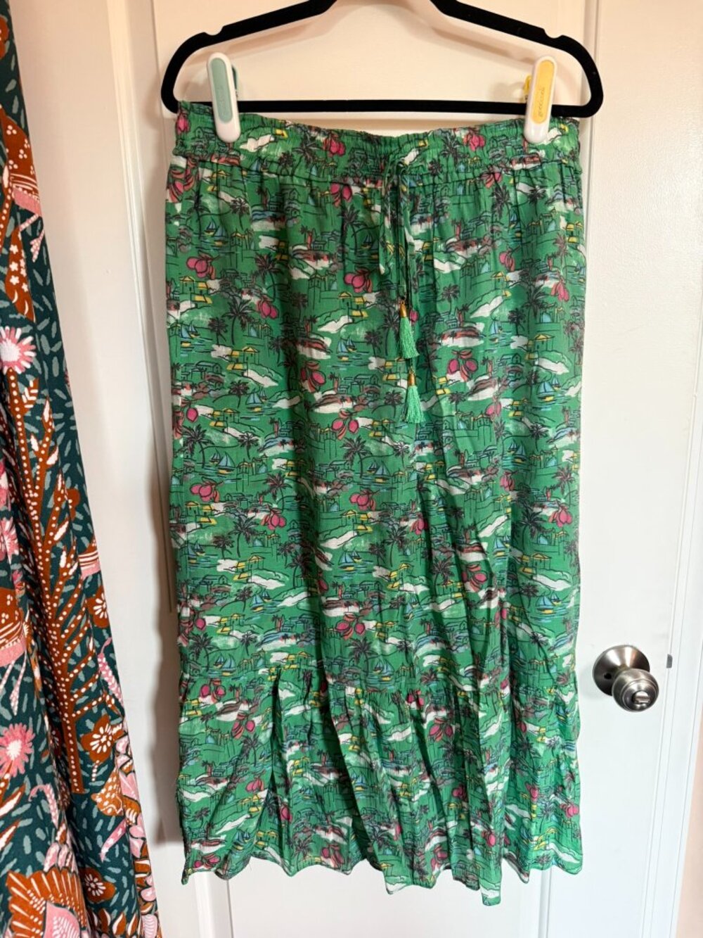 Nanette Lepore Tropical Print Tiered Midi Skirt